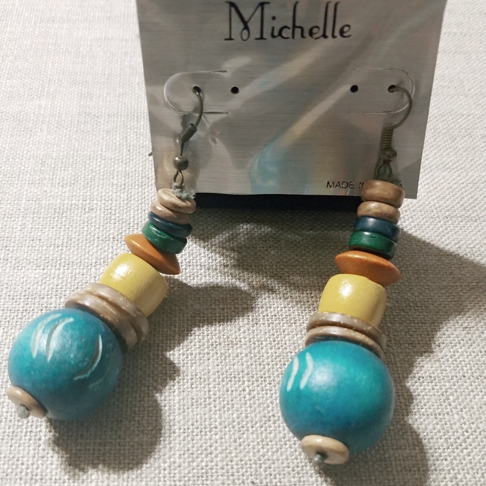 Wood Statement Earrings NWOT